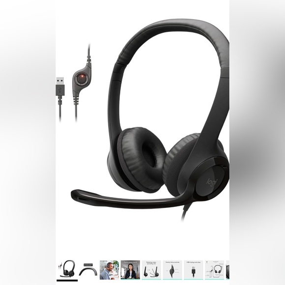 Logitech Other - Logitech H390 Wired Headset for PC/Laptop with Noise Canceling Microphone USB-A